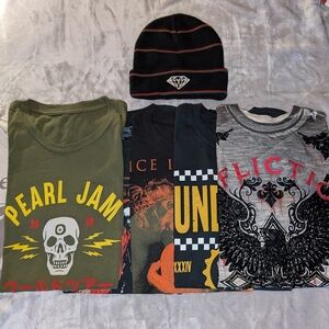 Rare 90's GRUNGE Rock Affliction Soundgarden Pearl Jam The Crow T-Shirt Bundle S